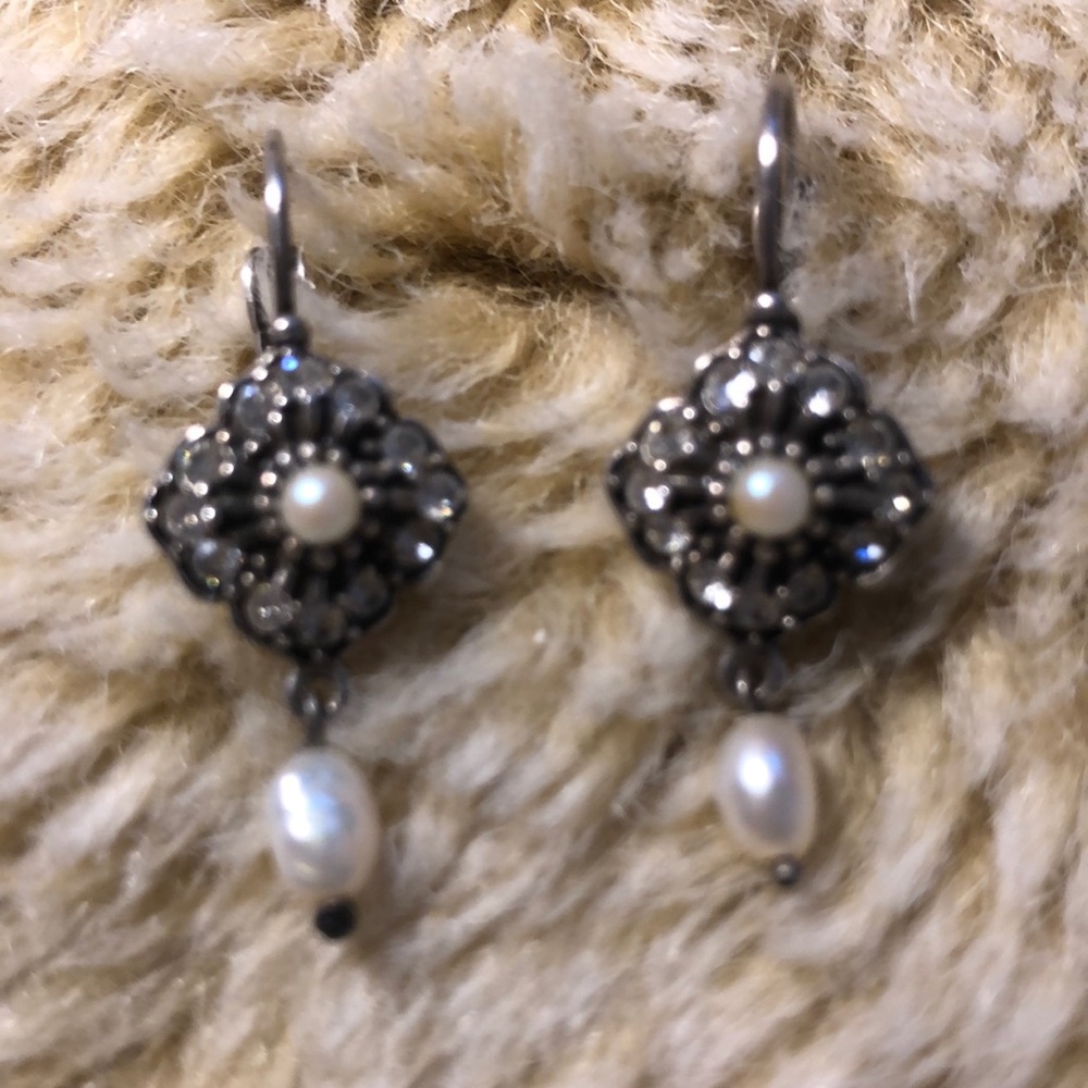 Vintage Earrings w/Pearls & Rhinestones